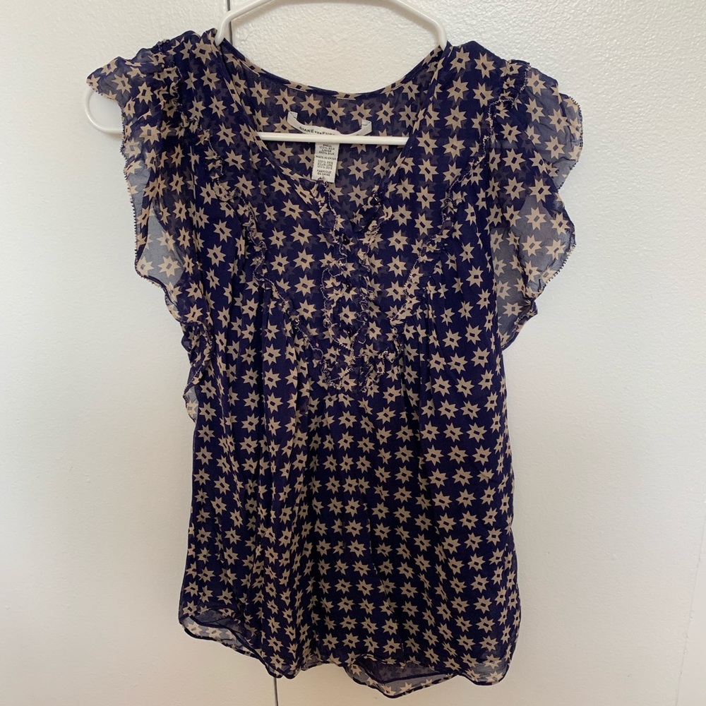 DVF flutter sleeve blouse